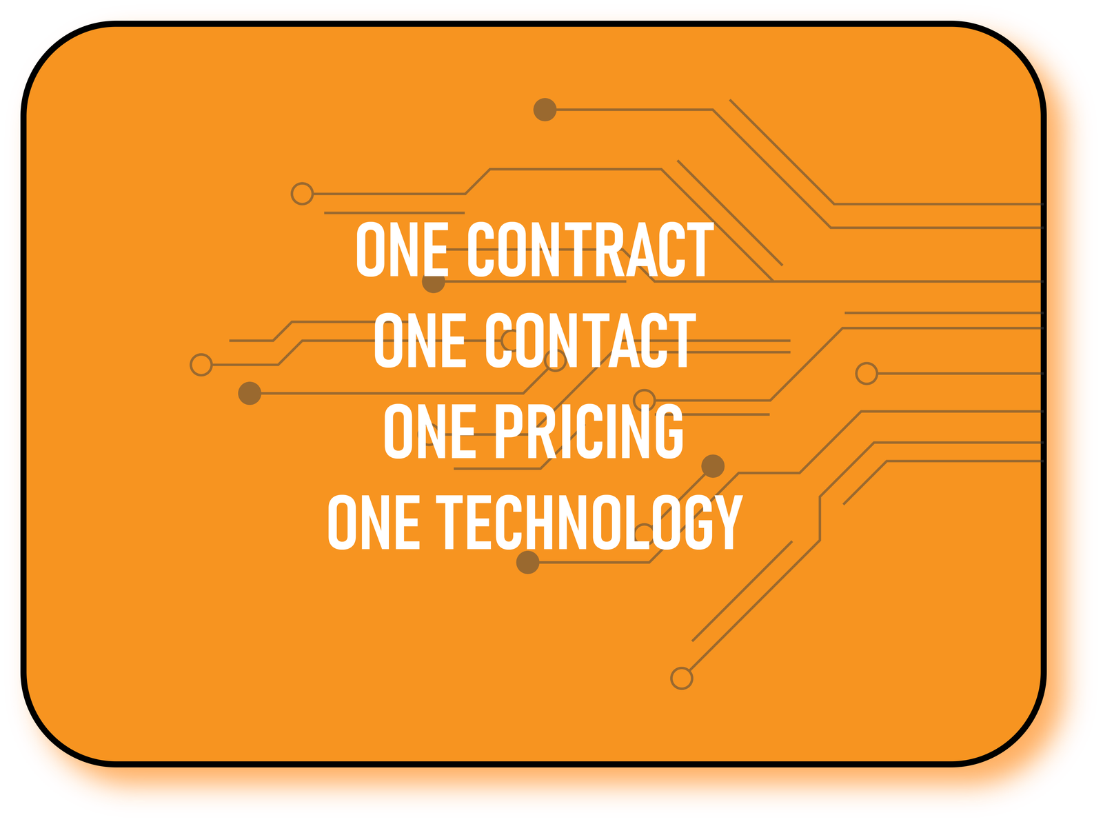 One Contract, One Contact, One Pricing, One Technology